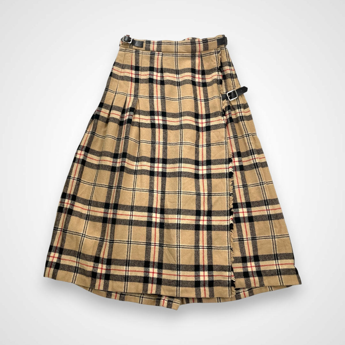 ENGLAND VINTAGE イギリスヴィンテージ / ヴィンテージ ノヴァチェック キルトラップスカート ラムウール 英国製 SIZE：10