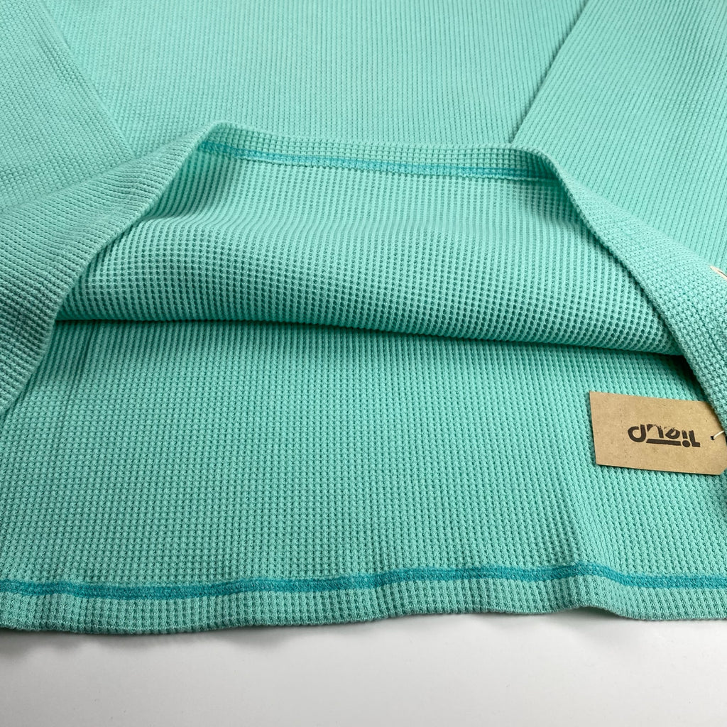 【タグ付・美品】 Tie-up タイアップ / WAFFLE BIG THERMAL サーマル ブルー コットン100％ 日本製 参考定価：18,000+tax SIZE:M