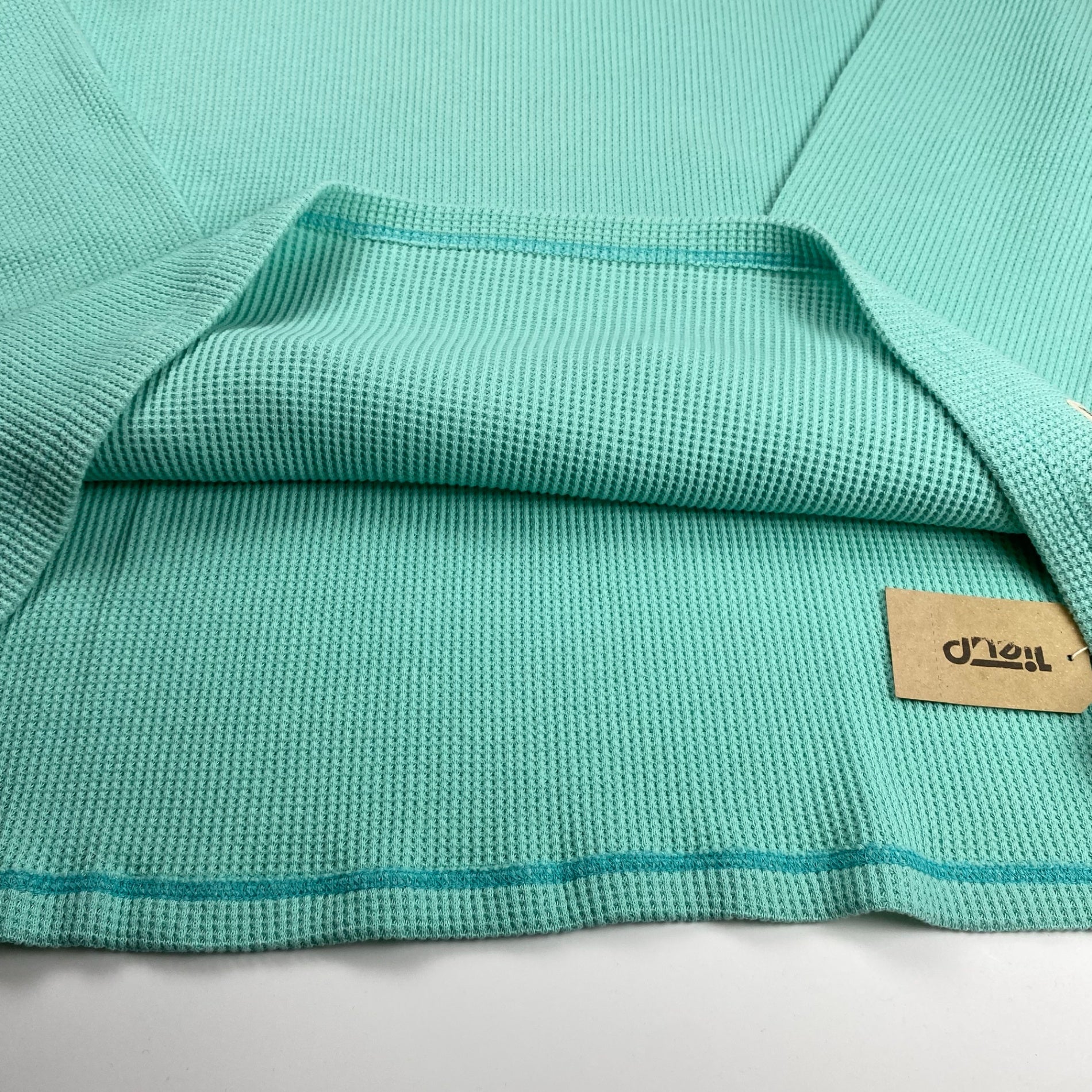 【タグ付・美品】 Tie-up タイアップ / WAFFLE BIG THERMAL サーマル ブルー コットン100％ 日本製 参考定価：18,000+tax SIZE:M