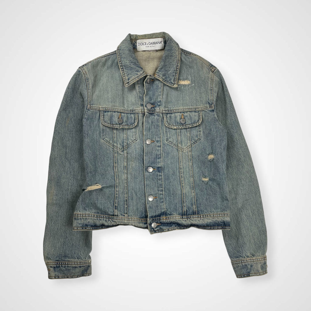 DOLCE＆GABBANA ドルチェ＆ガッバーナ / 02AWクラッシュデニムジャケット インディゴ  SIZE:46