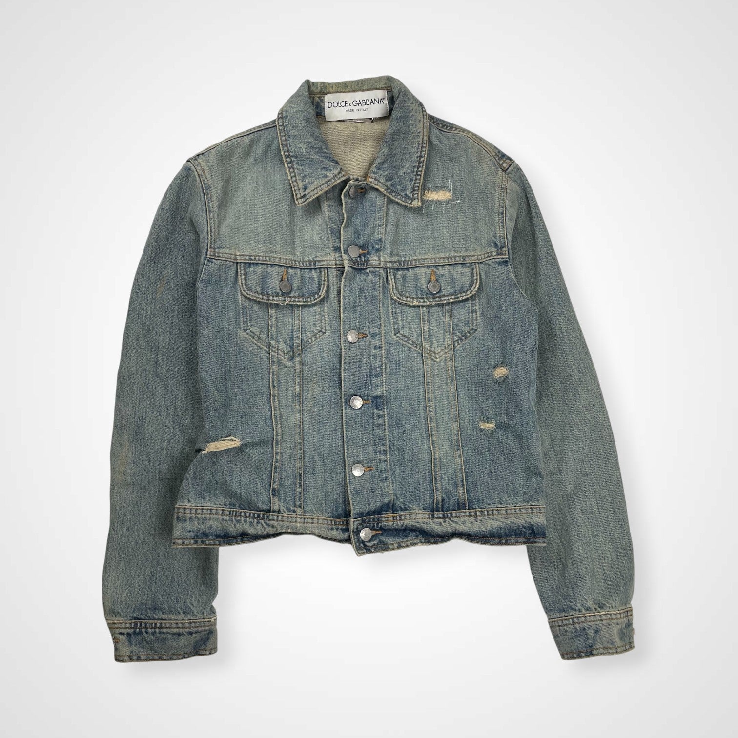 DOLCE＆GABBANA ドルチェ＆ガッバーナ / 02AWクラッシュデニムジャケット インディゴ  SIZE:46