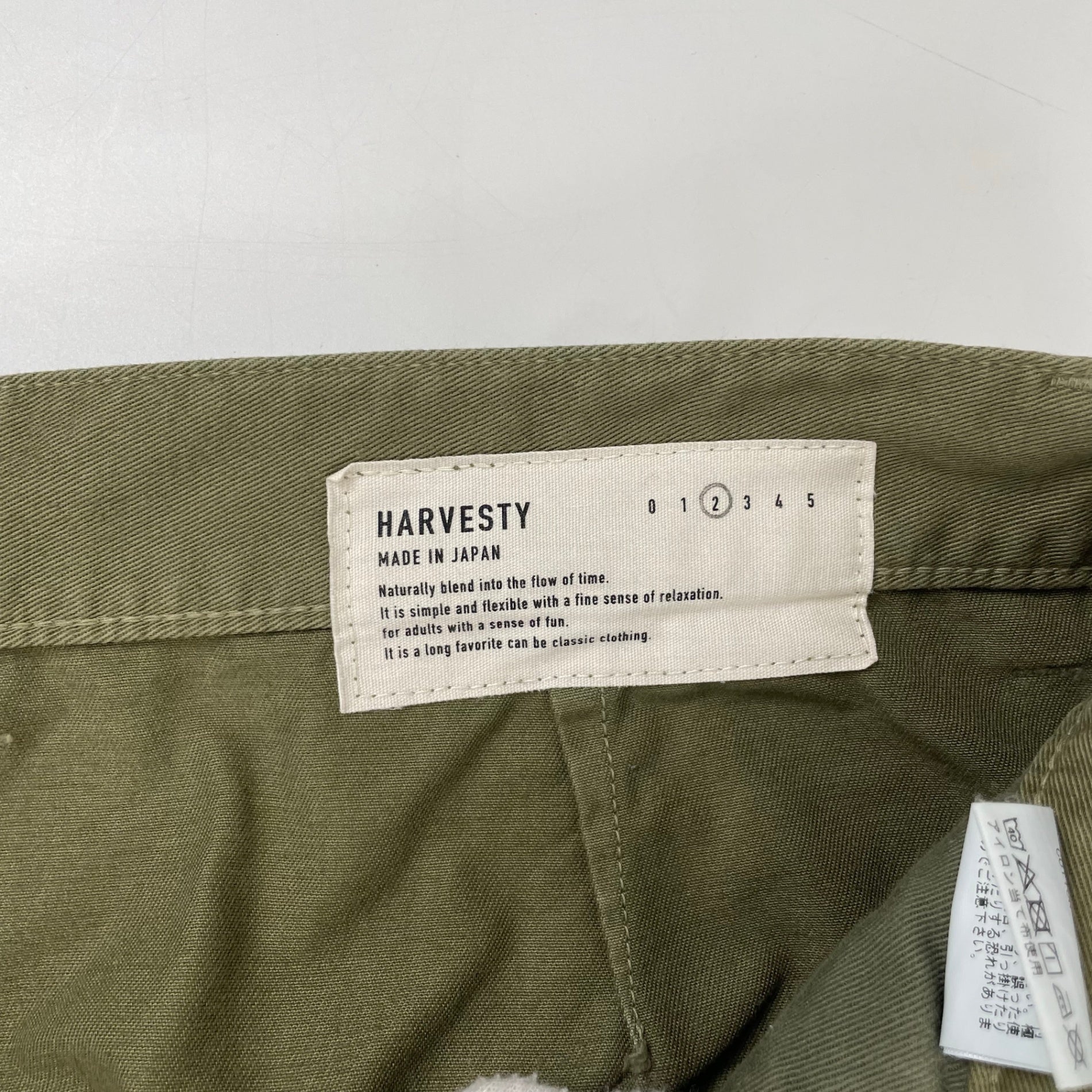 HARVESTY / エッグタックチノパンツ 参考定価：16,000程度 SIZE:2