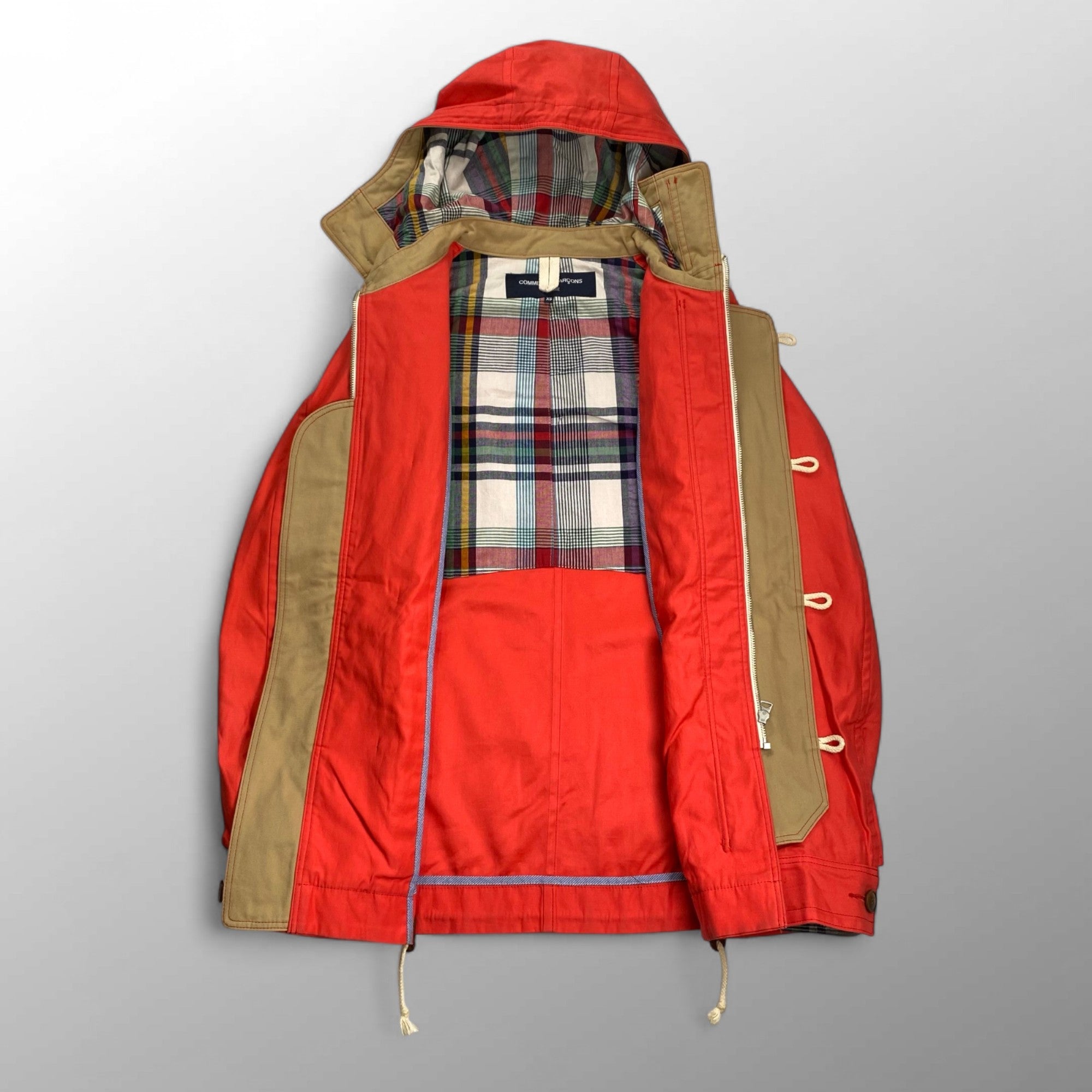 COMME des GARCONS HOMME コムデギャルソン オム / チェックライナー マウンテンパーカー レッド SIZE：XS