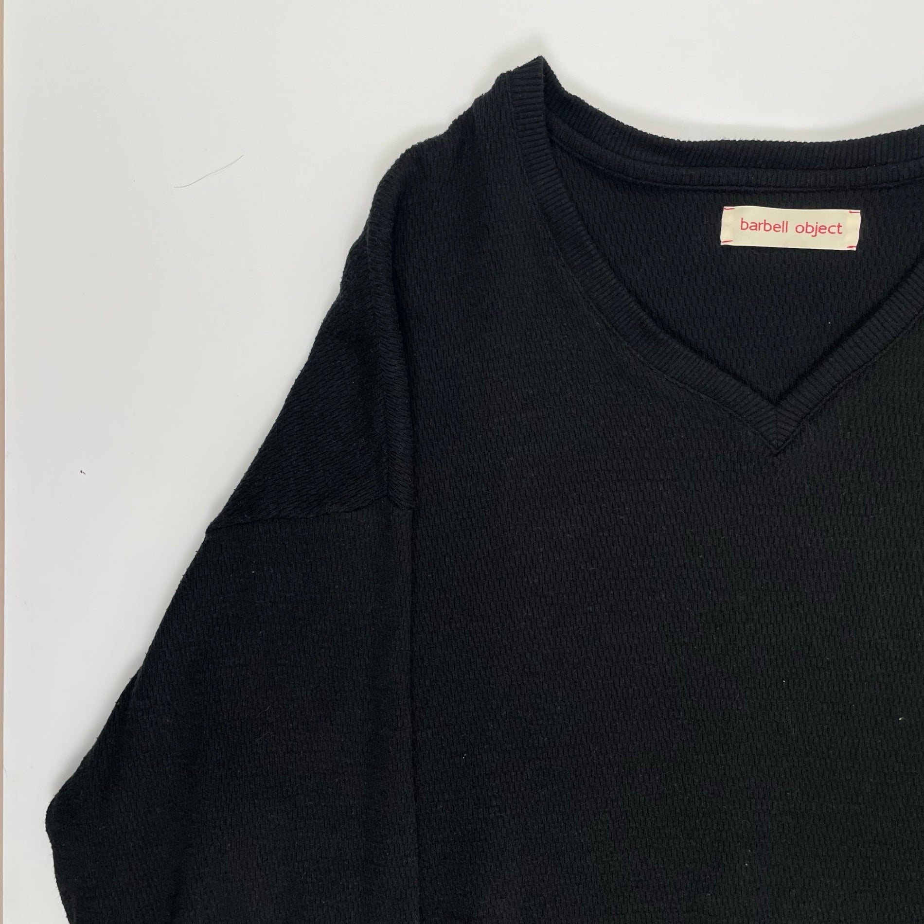 barbell object バーベルオブジェクト / nep v top サーマルVネックカットソー bo-05c01 ブラック 25AW SIZE：2