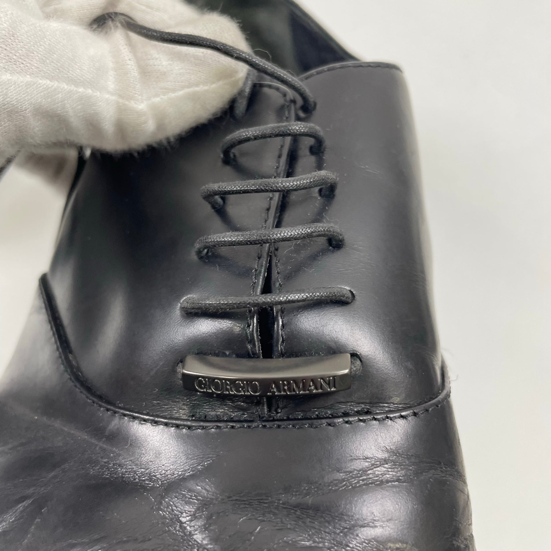 GIORGIO ARMANI ジョルジオ アルマーニ / プレーントゥレザーシューズ 参考定価：160,000程度 SIZE：40 1/2