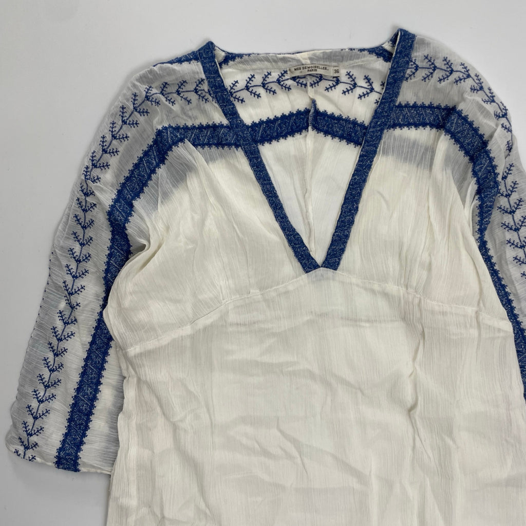 MES DEMOISELLES PARIS メドモアゼル / 刺繍チュニックブラウス インド製 参考定価：28,000程度 SIZE：36