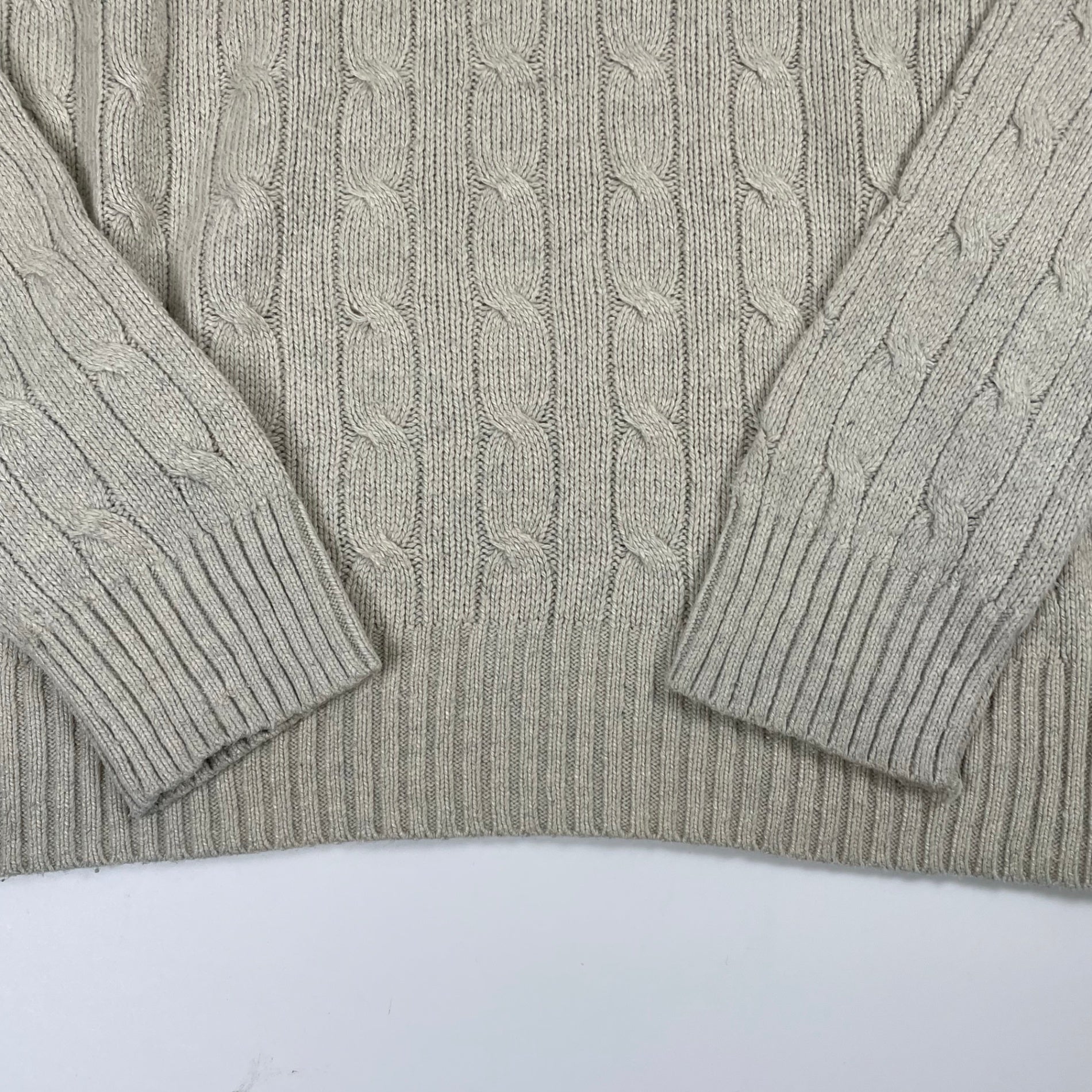 Polo by Ralph Lauren ポロバイ ラルフローレン / 90s ピュアシルク ケーブルVネックニット SIZE:M