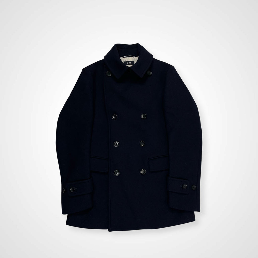 SHIPS シップス / SUPER140's Pコート ネイビー 参考定価：40,000程度 SIZE:S