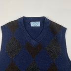 PRADA プラダ / アルパカアーガイルニットベスト Made In Peru SIZE:46