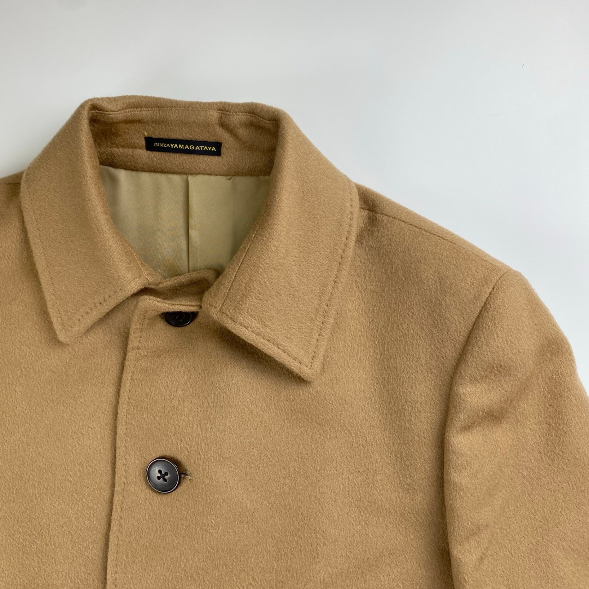 Ermenegildo Zegna社 GINZA YAMAGATAYA仕立て / 最高級ピュアカシミア100％ カシミアコート 水牛ボタン 銀座 老舗テーラー  SIZE：L程度