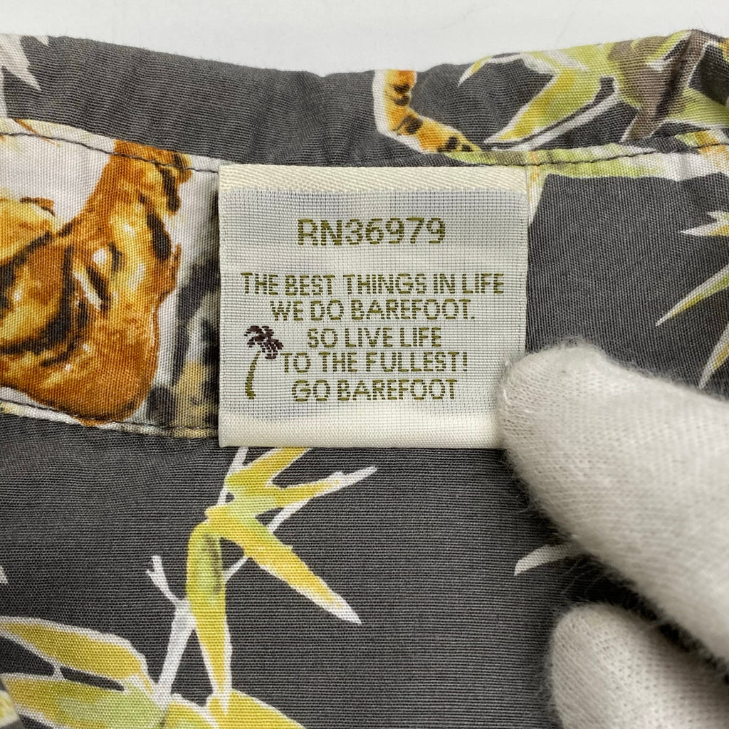 GO BAREFOOT ゴーベアフット / TIGER＆BAMBOO ALOHA アロハシャツ 虎 竹 乱痴気取扱い SIZE:M