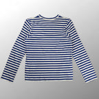 PLAY COMME des GARCONS プレイ コムデギャルソン / ハート ボーダー 長袖Tシャツ カットソー ホワイト ブルー SIZE：M