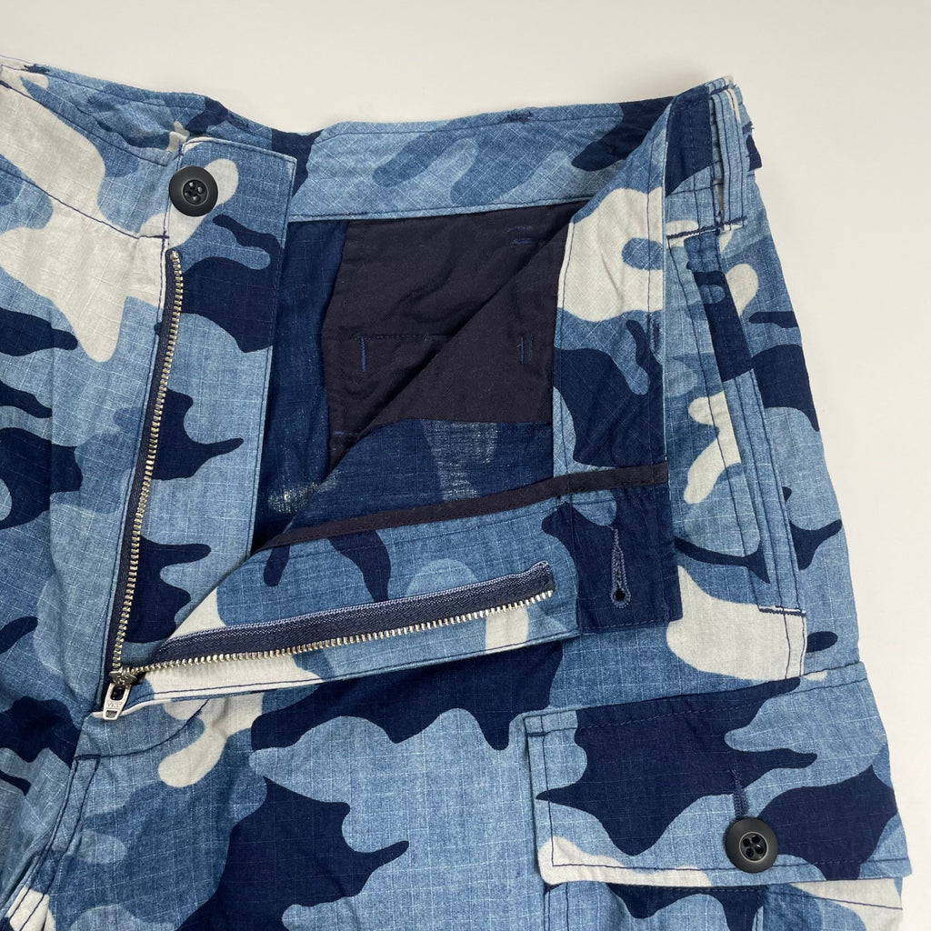 BEAMS PLUS ビームスプラス / Mil 6POCKET 迷彩カーゴパンツ リップストップ インディゴ タグ付 参考定価：32,000+tax SIZE:L