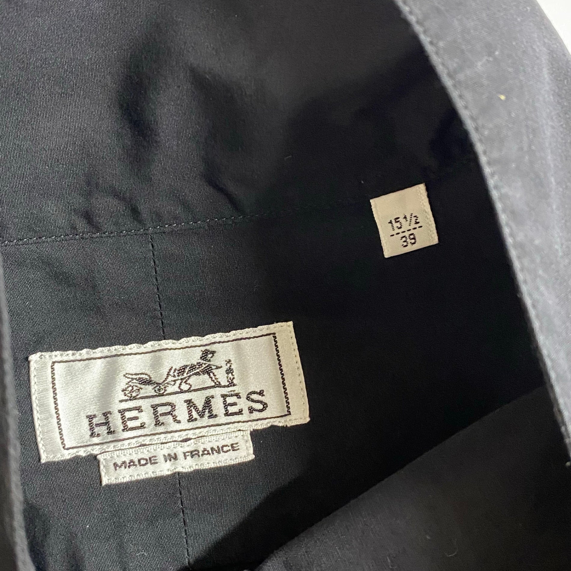 HERMES エルメス / スタンドカラー シャツ セリエボタン 変形デザイン SIZE：39（M程度）
