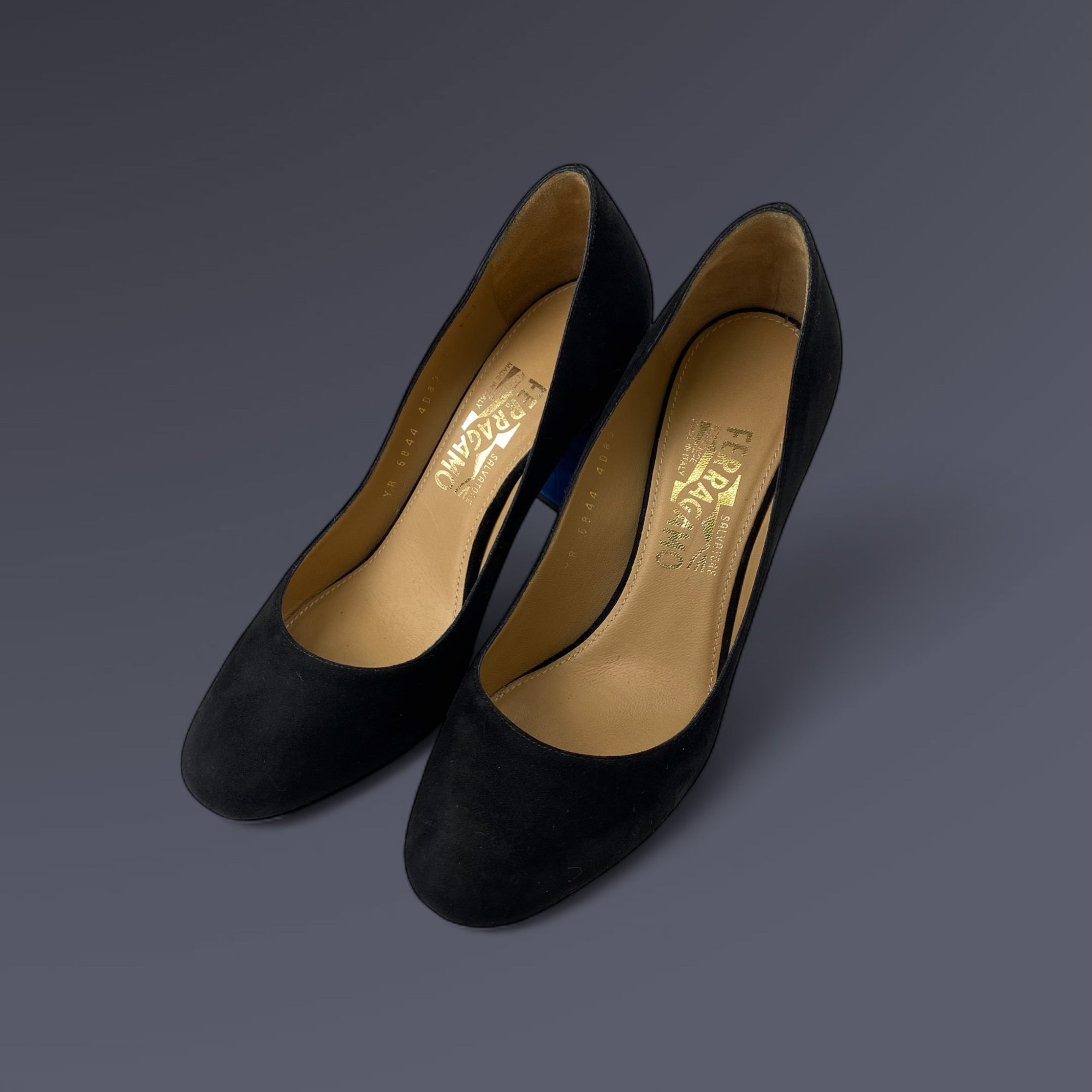 SALVATORE FERRAGAMO サルバトーレ フェラガモ / ヌバック ヒール パンプス SIZE:6 1/2（24cm程度）