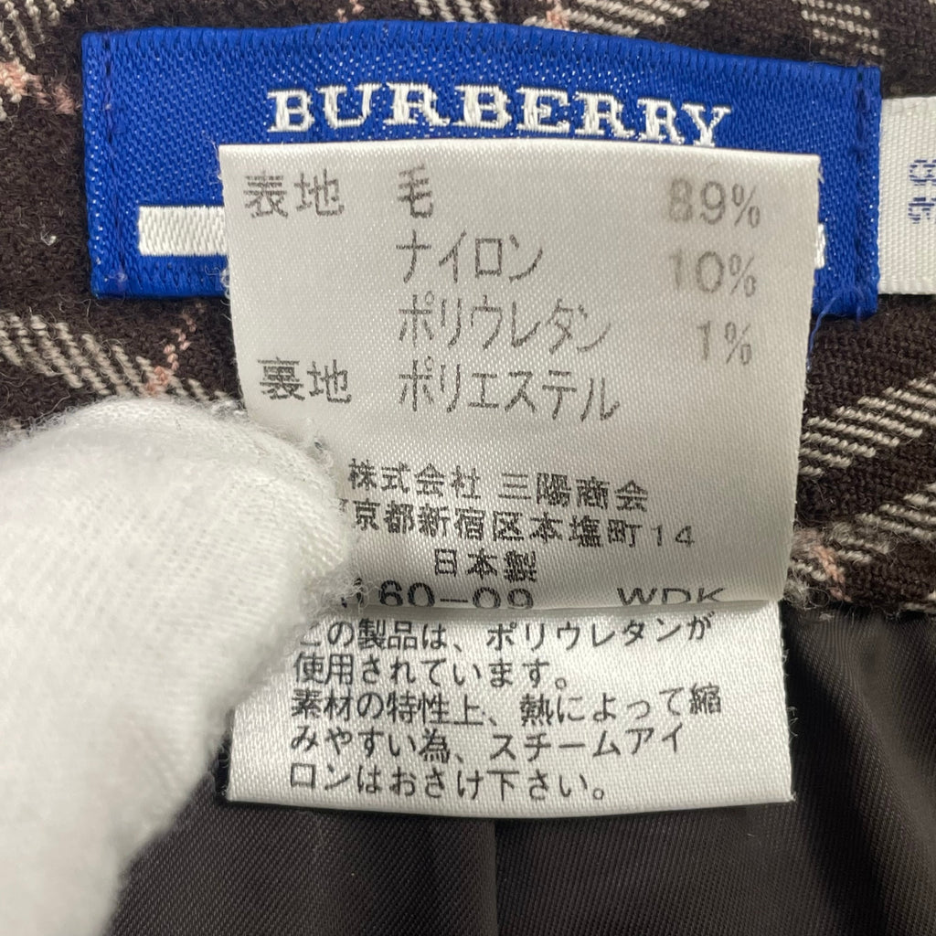 BURBERRY BLUE LABEL / チェックスラックス 参考定価：32,000程度 SIZE:38
