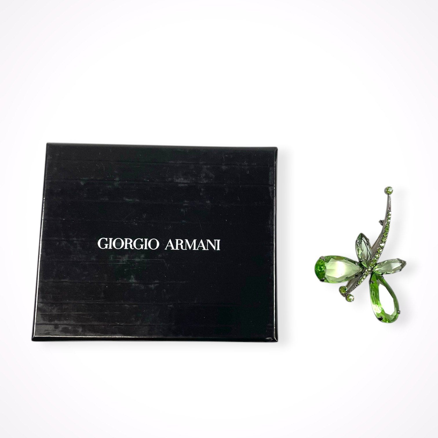 GIORGIO ARMANI / カラーストーントンボブローチ 箱付