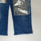 Wrangler GREEN DOOR ラングラー グリーンドア / リメイク箔押しデニムパンツ USA生地 SIZE:33×38(カットオフ)