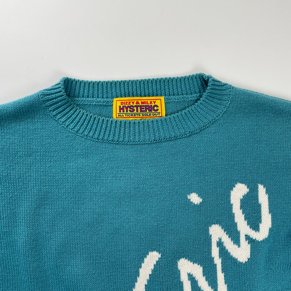 Hysteric Glamour ヒステリックグラマー DIZZY＆MILKY / HYSTERIC編込 プルオーバーニット 参考定価：20,000+tax SIZE：FREE