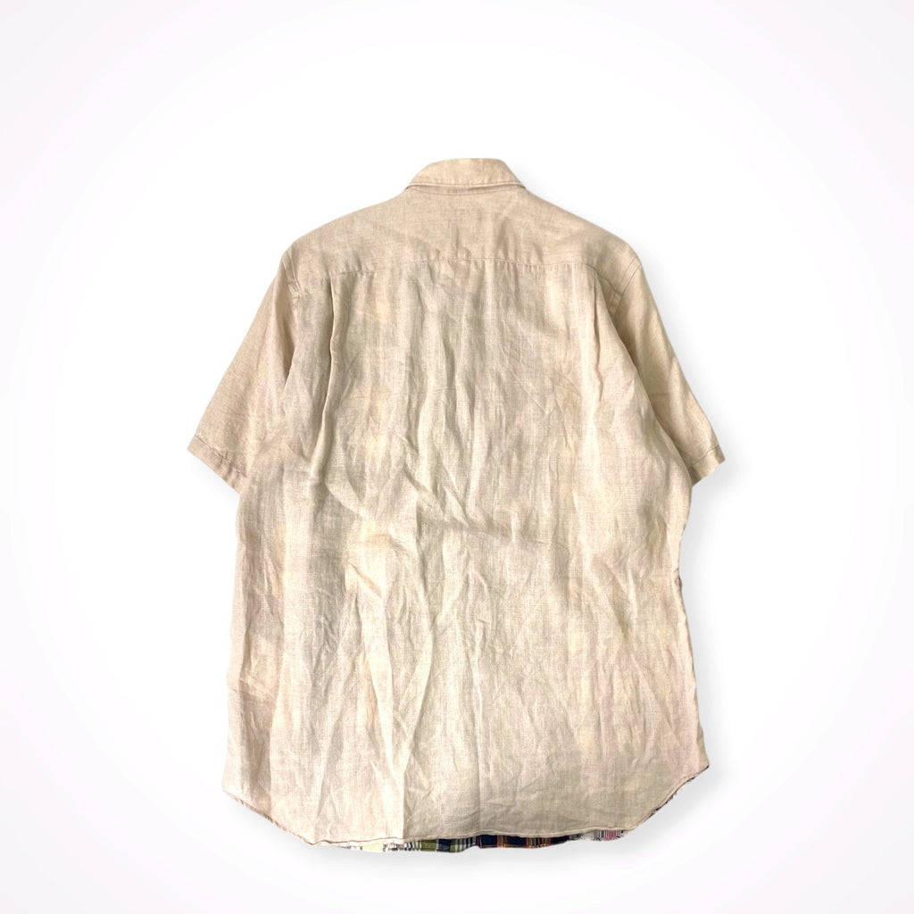 COMME des GARCONS HOMME / 08SS リネンミックスチェックシャツ 参考定価：40,000程度 SIZE:S