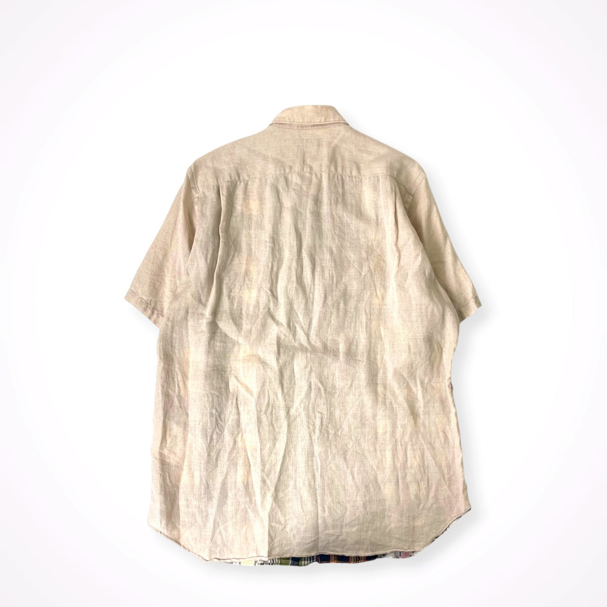 COMME des GARCONS HOMME / 08SS リネンミックスチェックシャツ 参考定価：40,000程度 SIZE:S
