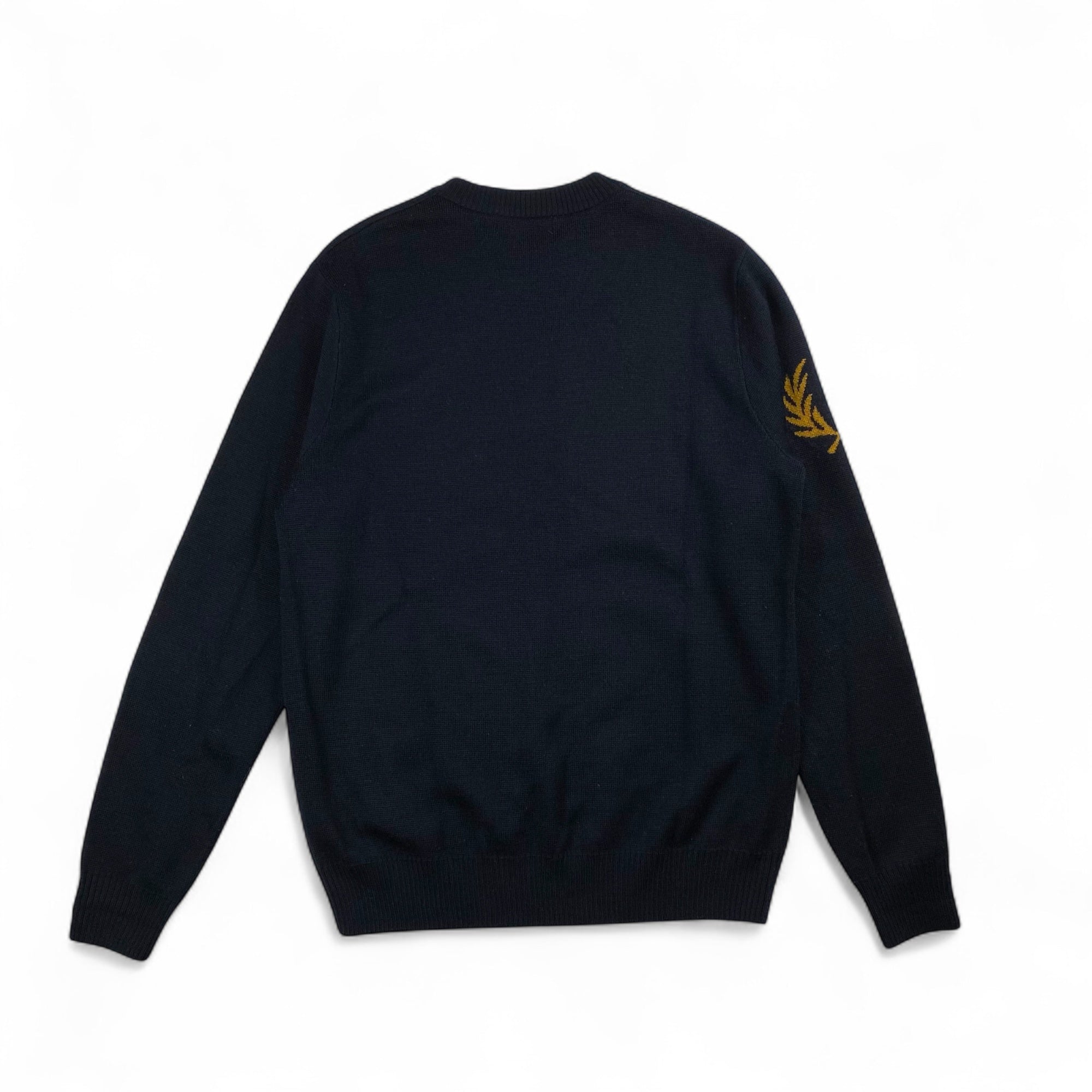 FRED PERRY フレッドペリー / スリーブロゴ ジャガードロゴニット SIZE:M