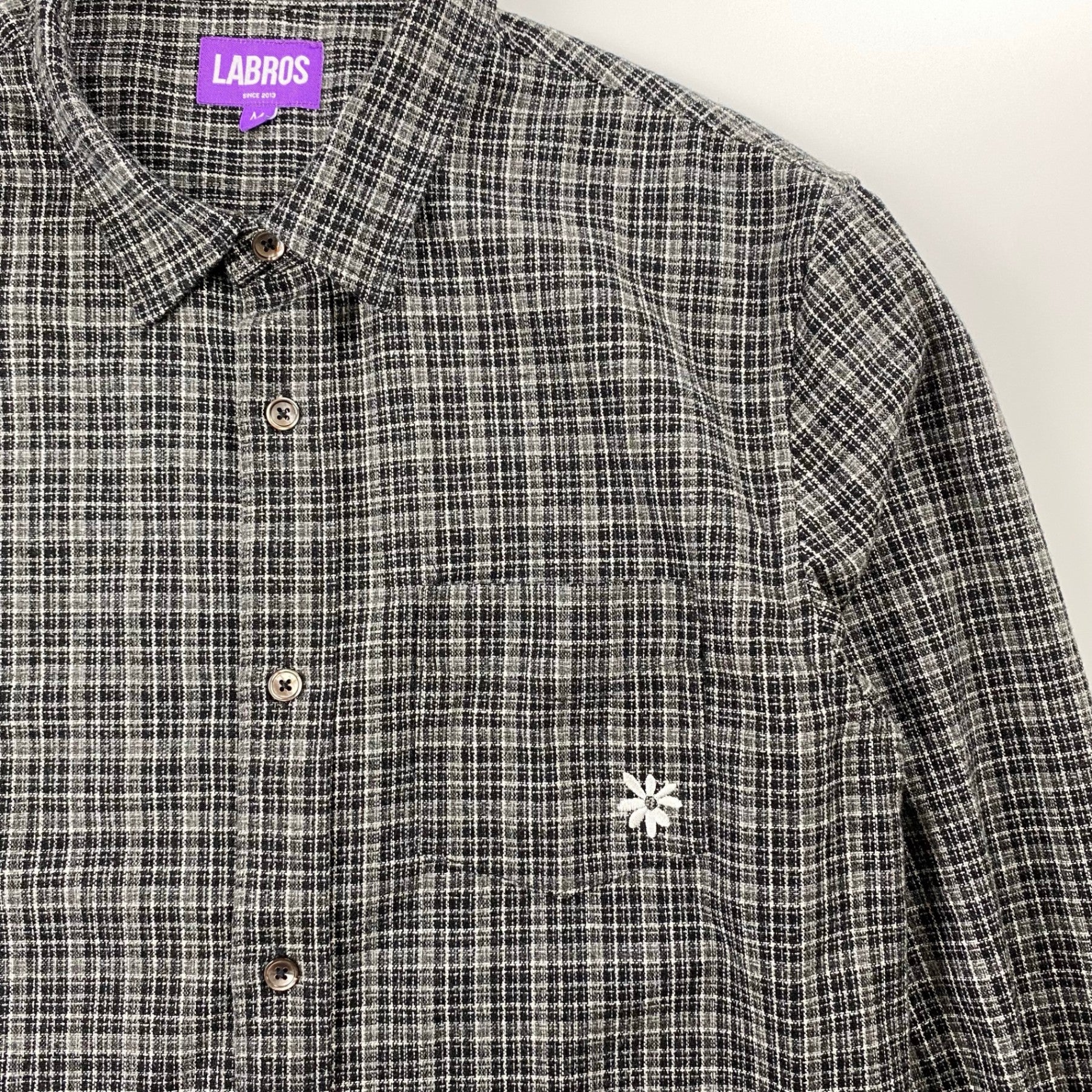 LABROS ラブロス / symbol logo plaid button shirts 刺繍 チェックシャツ SIZE:M