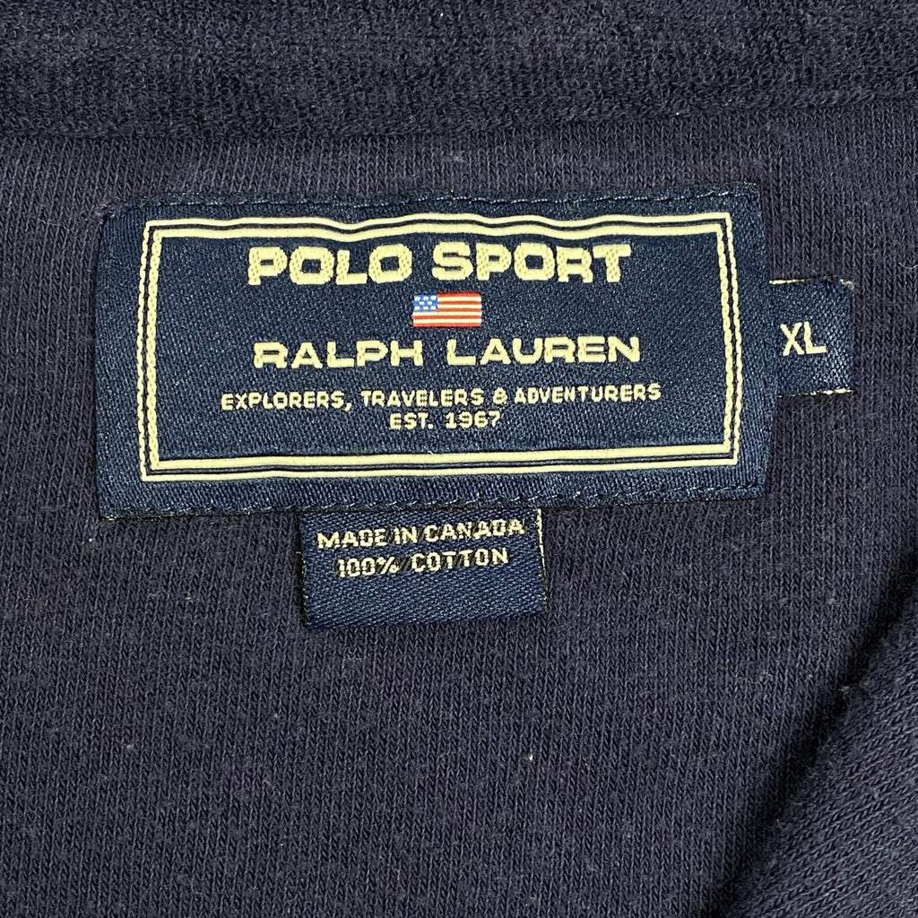 90s POLO SPORT ポロスポーツ / ヴィンテージ パイル ハーフジップシャツ カナダ製 SIZE:XL