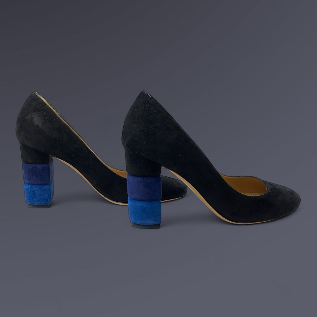 SALVATORE FERRAGAMO サルバトーレ フェラガモ / ヌバック ヒール パンプス SIZE:6 1/2（24cm程度）