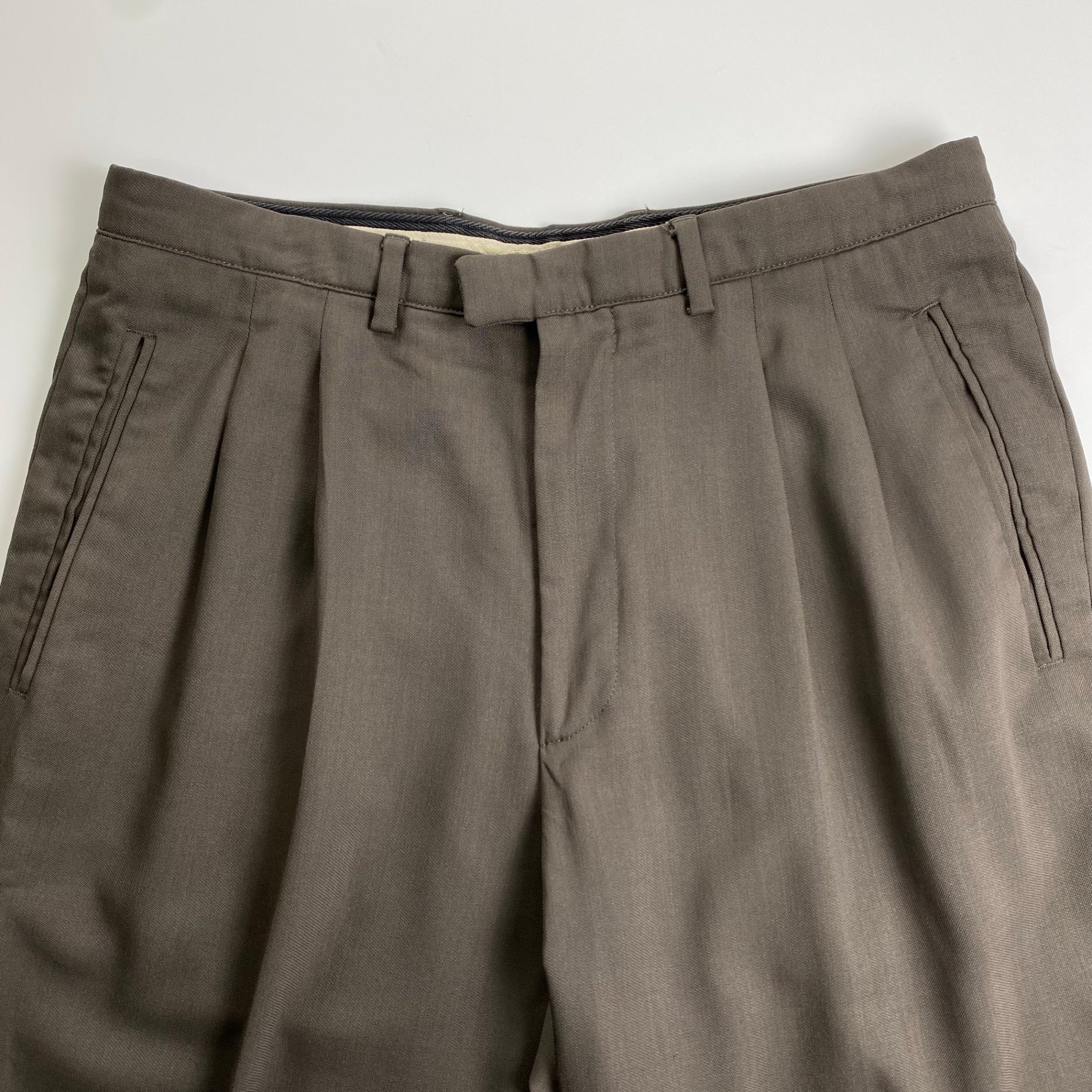 GIORGIO ARMANI GOLF ジョルジオアルマーニ ゴルフ / ヴィンテージ 2タックスラックス ブラウン SIZE:L程度