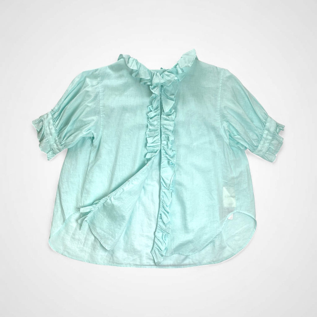 BEAMS BOY ビームスボーイ / コットンリネンフリルギャザーブラウス 未使用 参考定価：14,800+tax SIZE:FREE