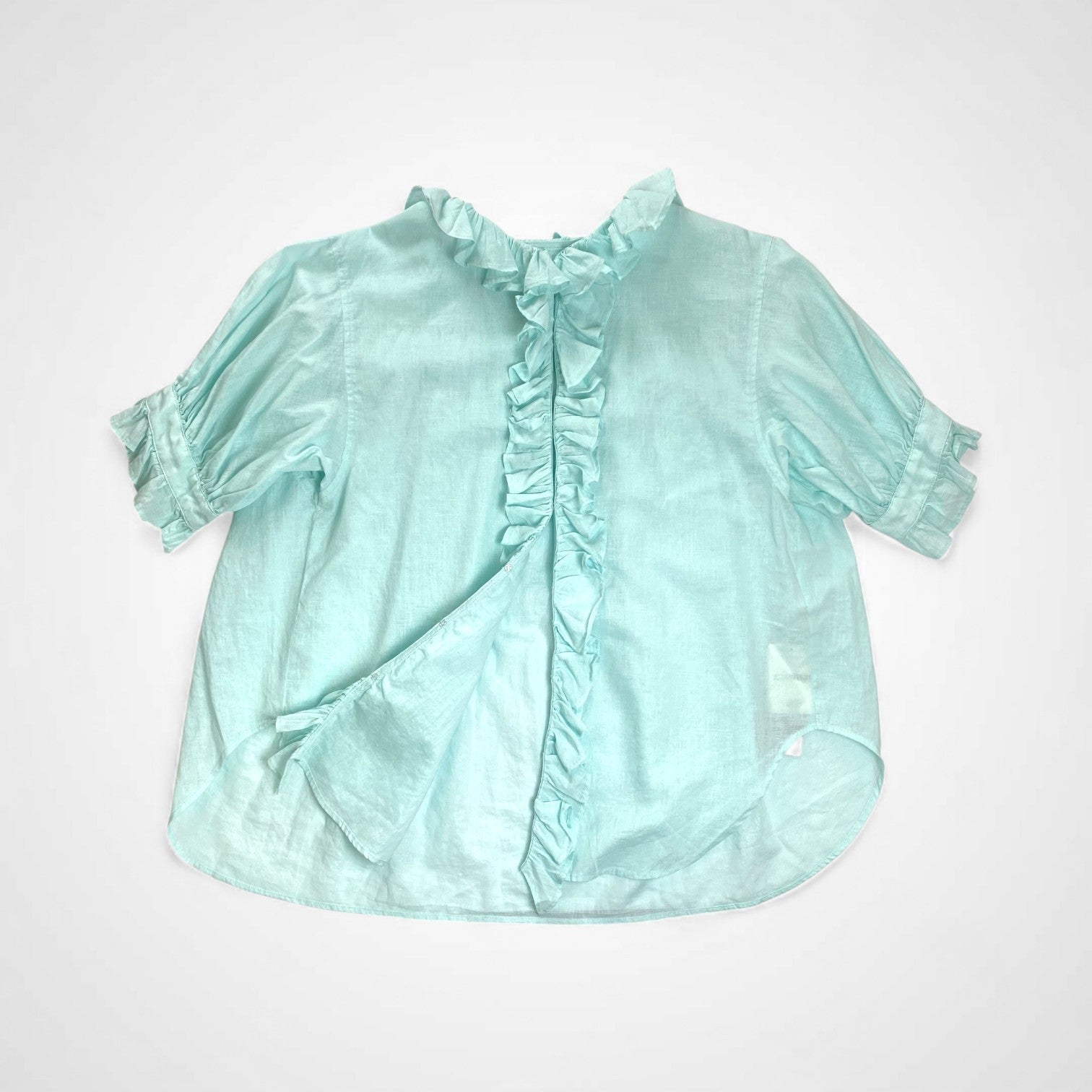 BEAMS BOY ビームスボーイ / コットンリネンフリルギャザーブラウス 未使用 参考定価：14,800+tax SIZE:FREE