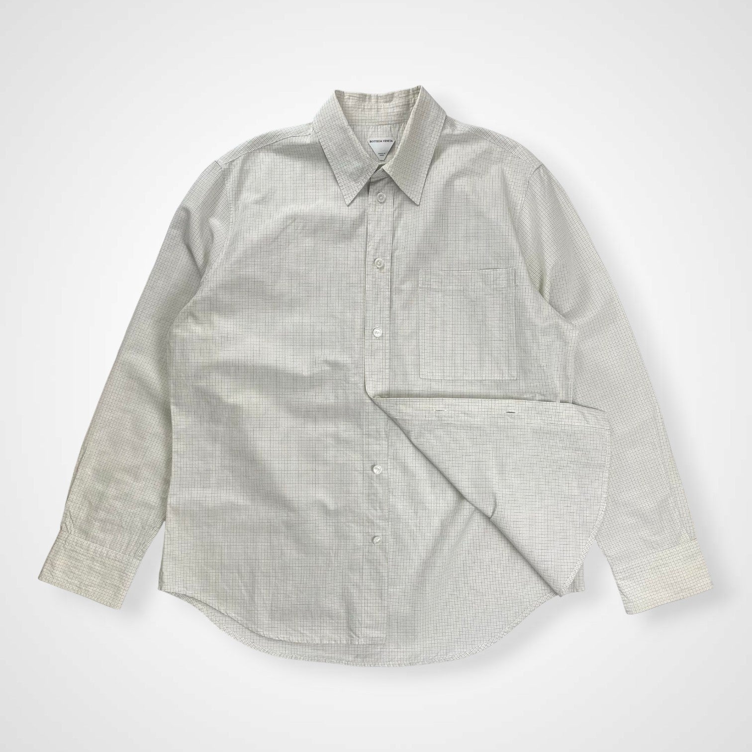 BOTTEGA VENETA ボッテガ ヴェネタ / Checked Cotton And Linen Shirt 参考定価：130,000程度 SIZE：46