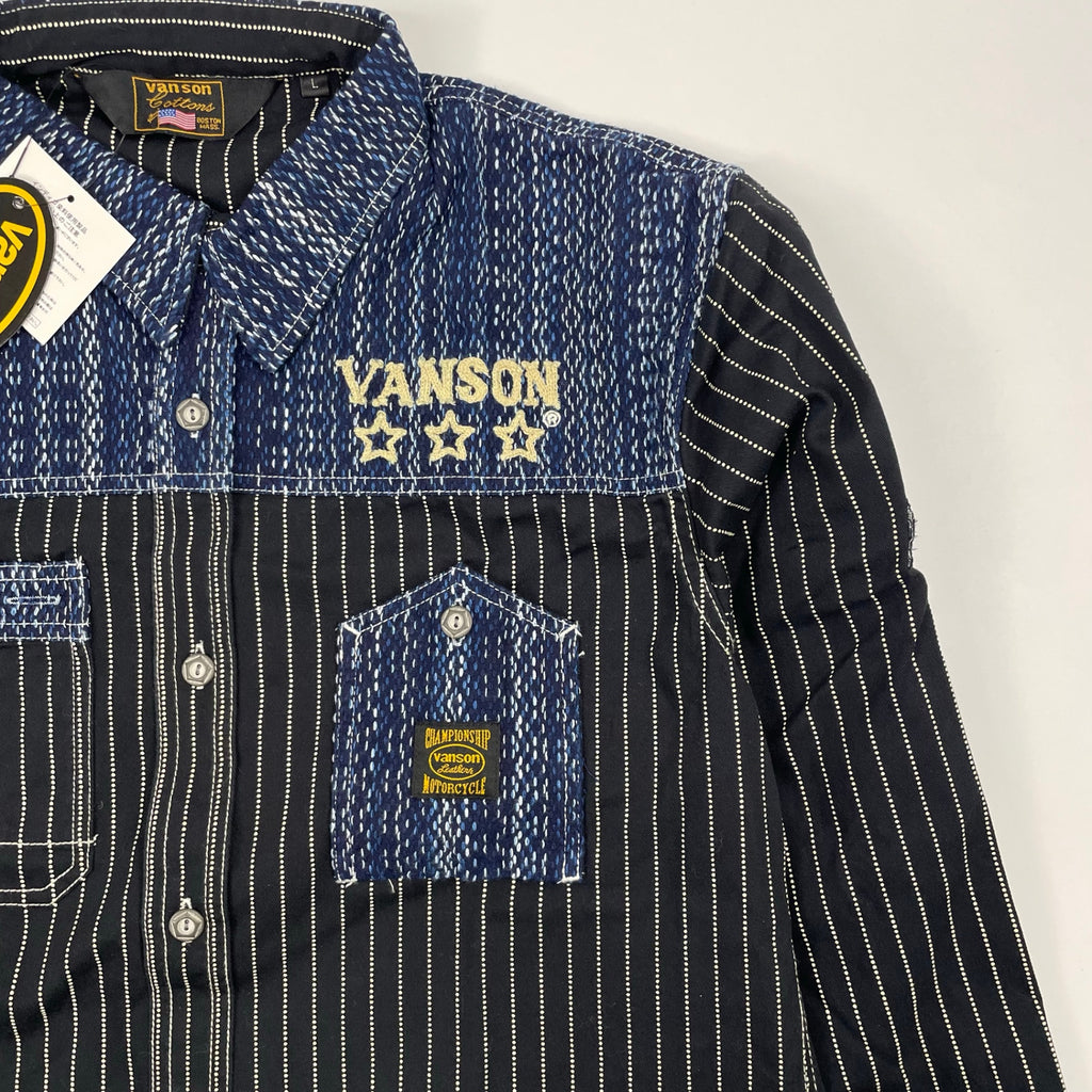vanson / 刺し子デザインシャツジャケット 未使用品 参考定価：14,800+tax SIZE：L