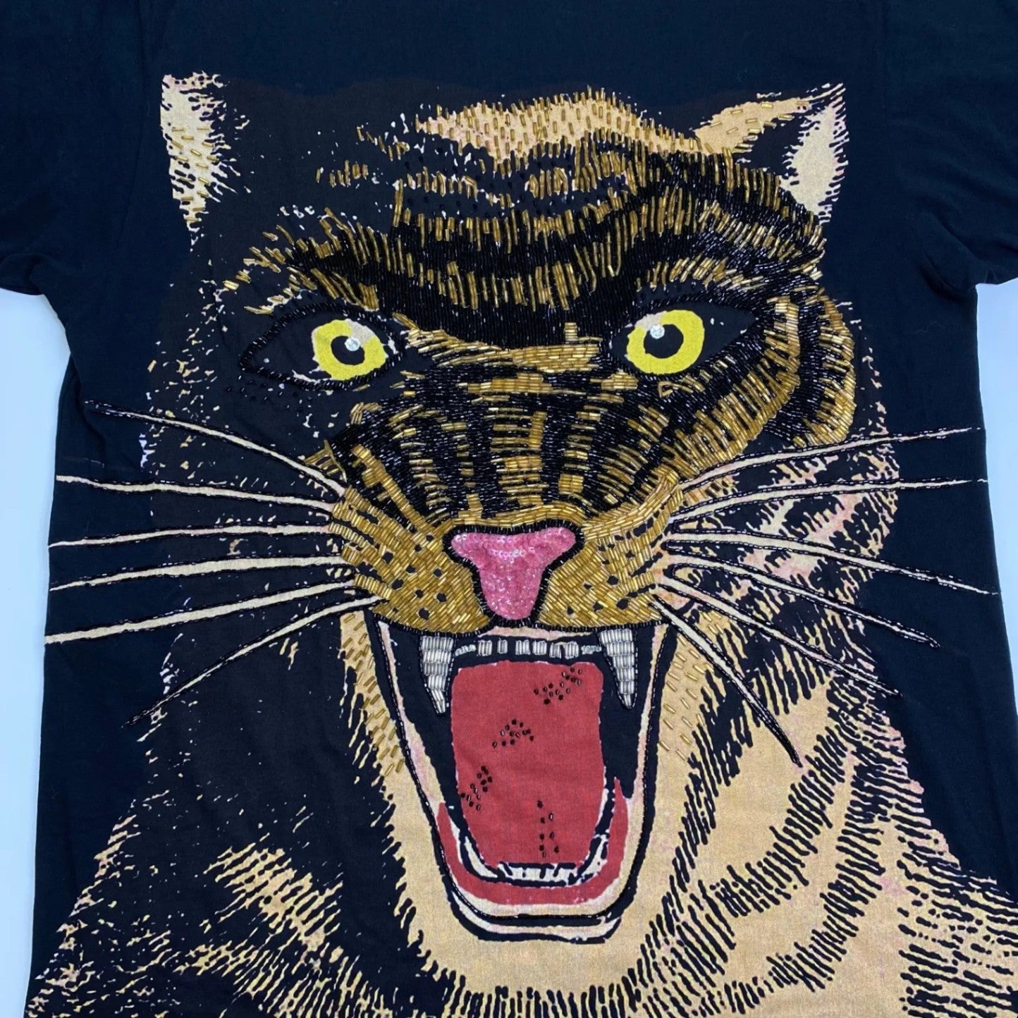 GUCCI グッチ / ヴィンテージ タイガー刺繍 Tシャツ リュネビル刺繍 SIZE:FREE