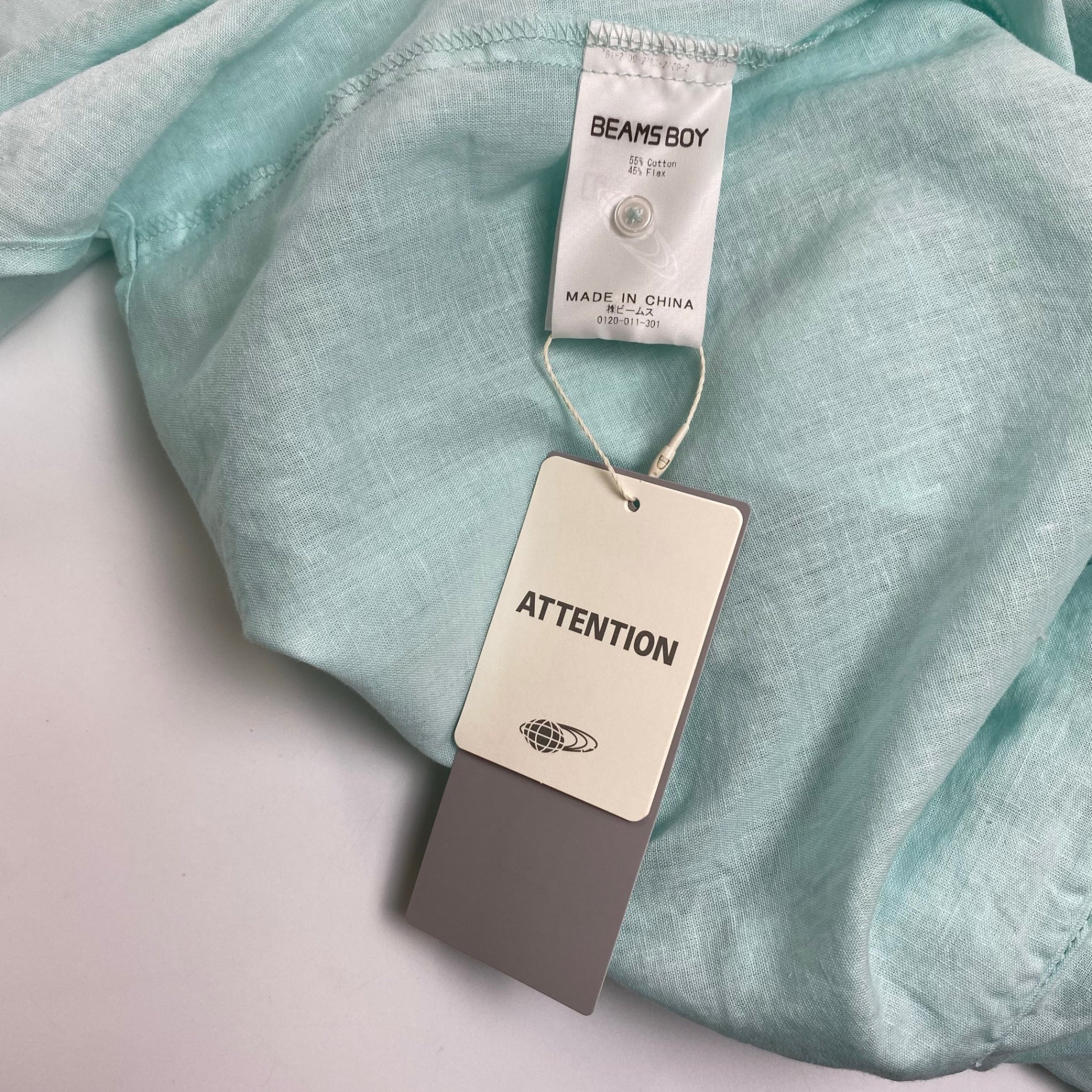 BEAMS BOY ビームスボーイ / コットンリネンフリルギャザーブラウス 未使用 参考定価：14,800+tax SIZE:FREE