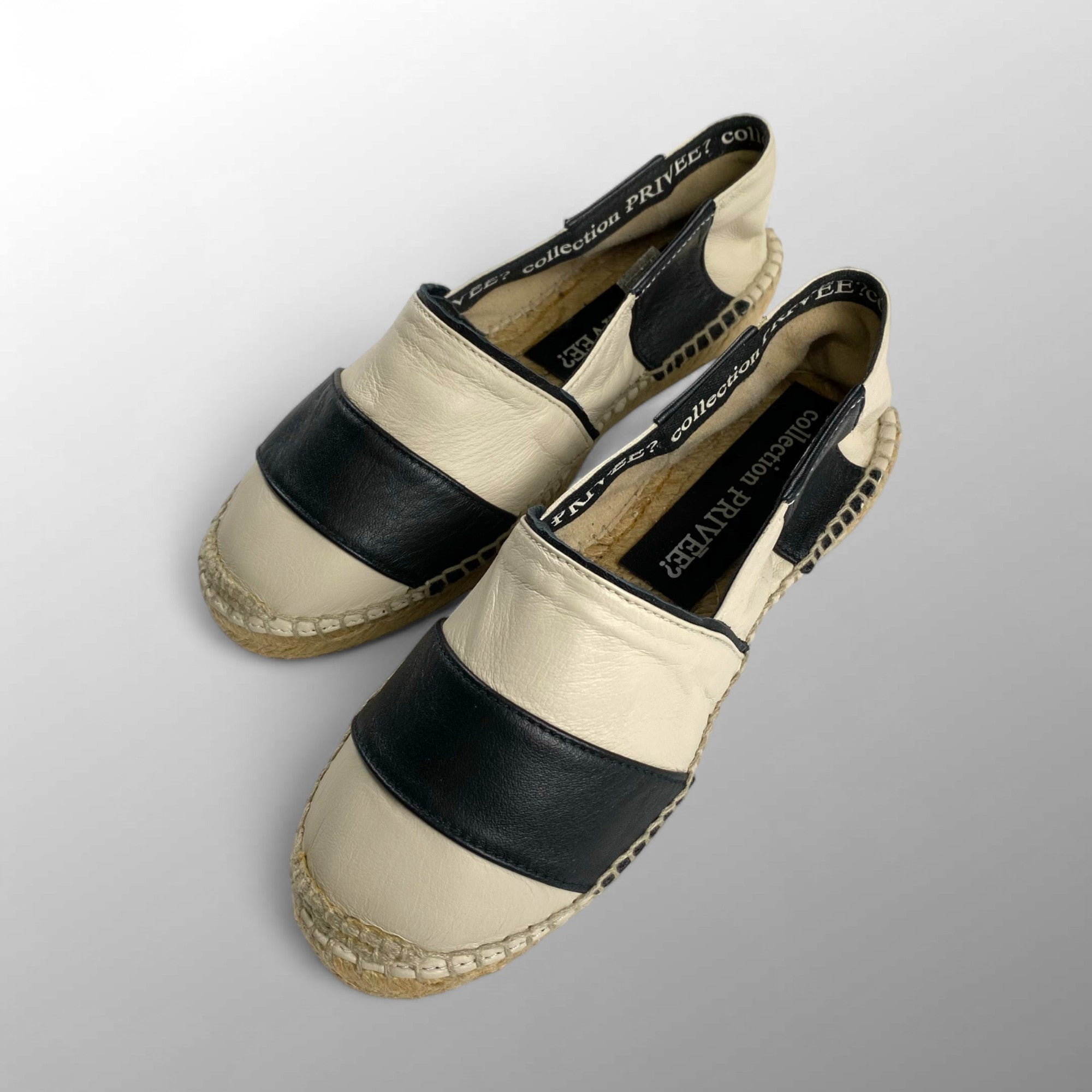 collection PRIVEE? コレクション プリヴェ / レザー ボーダー エスパドリーユ H.P FRANCE取扱い 参考定価：30,000程度 SIZE：35