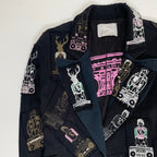 Livll.o リブルオー / 「ラジカセ」パッチワークジャケット MADE IN ITALY SIZE:XS-S程度