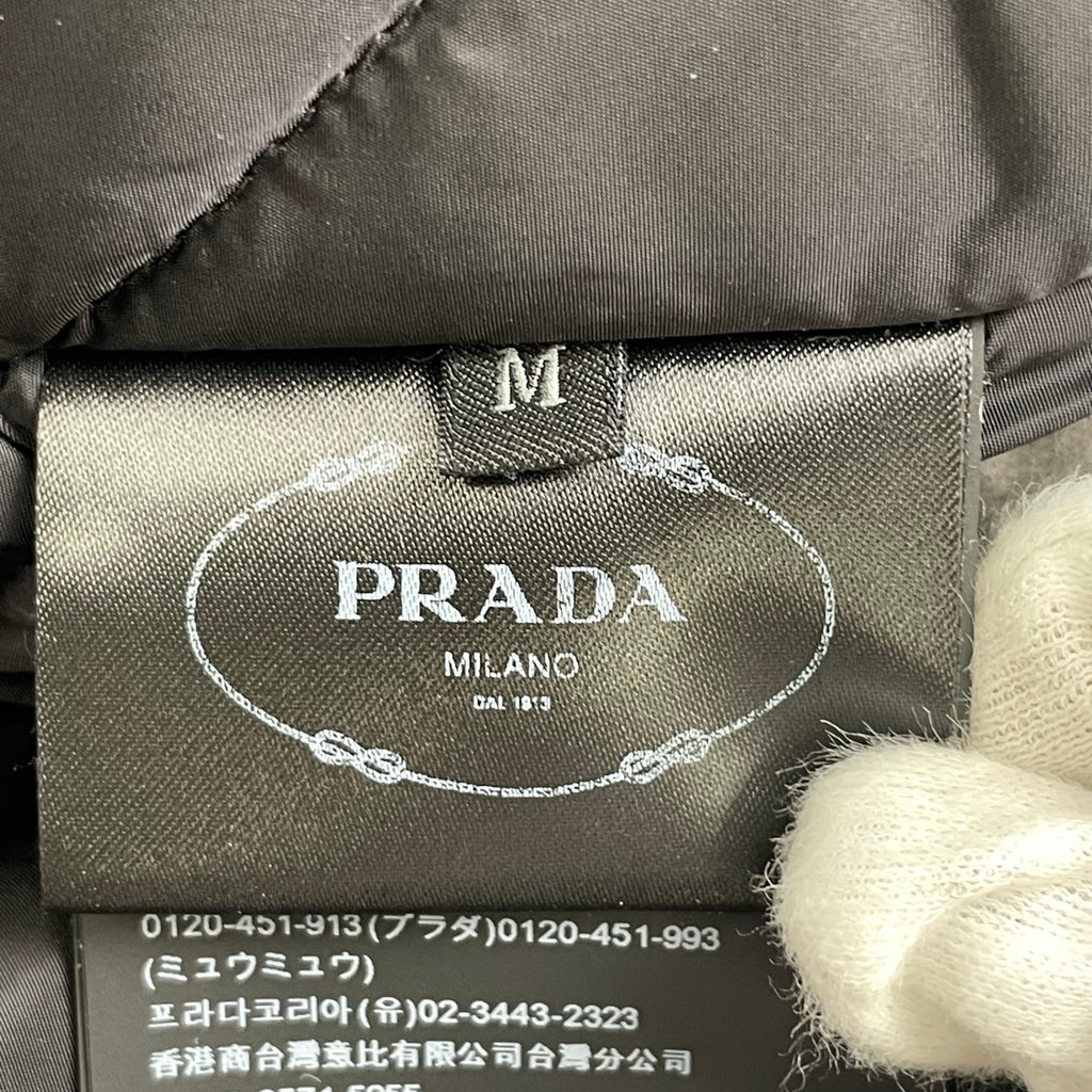 PRADA プラダ / RE- NYLON ダウンコート コヨーテファー ロップイヤー 参考定価：400,000程度 SIZE:M