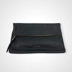 ESCADA エスカーダ / レザークラッチバッグ 折りたたみ型 ブラック 参考定価：130,000程度