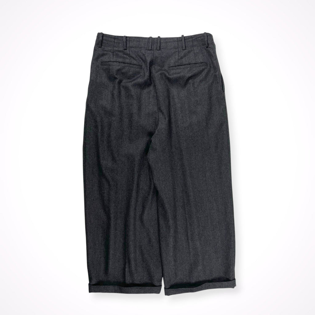 nonnotte / Shadow Herringbone Flannel Draping 5-Tuck Wide Trousers 参考定価：53,000+tax SIZE:4