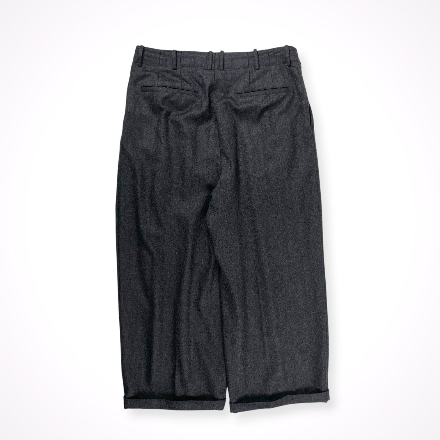 nonnotte / Shadow Herringbone Flannel Draping 5-Tuck Wide Trousers 参考定価：53,000+tax SIZE:4