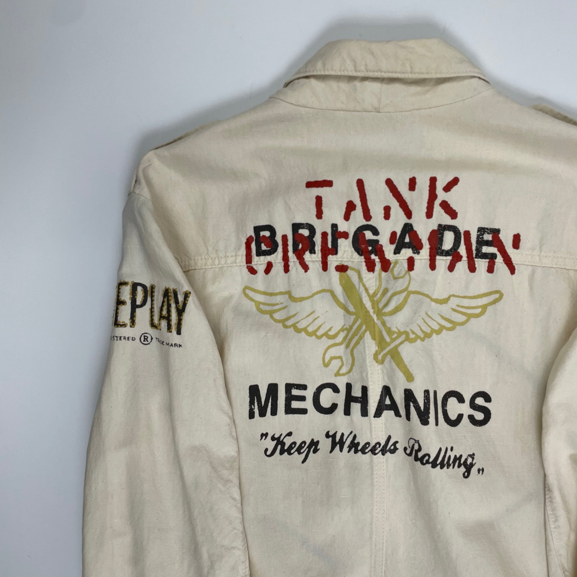 REPLAY リプレイ / コットンリネンジャケット ウイングプリント SIZE：M