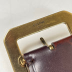 CELINE / ゴールドバックル レザーベルト SIZE:W81-91cm