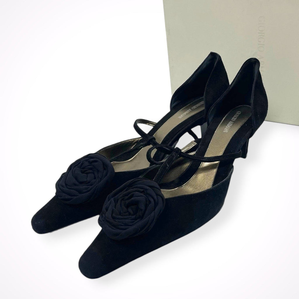 GIORGIO ARMANI / ローズTストラップパンプス 美品 参考定価：180,000程度 SIZE:37