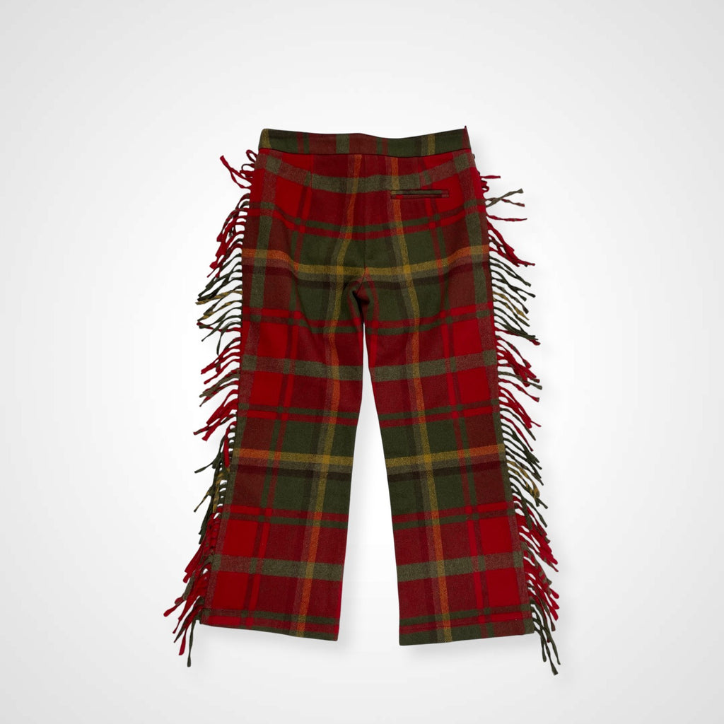 VIRGINIA BIZZI ヴァージニア ビッツィ / チェック柄フリンジパンツ H.P. FRANCE取り扱い 参考定価：35,000程度 SIZE:38