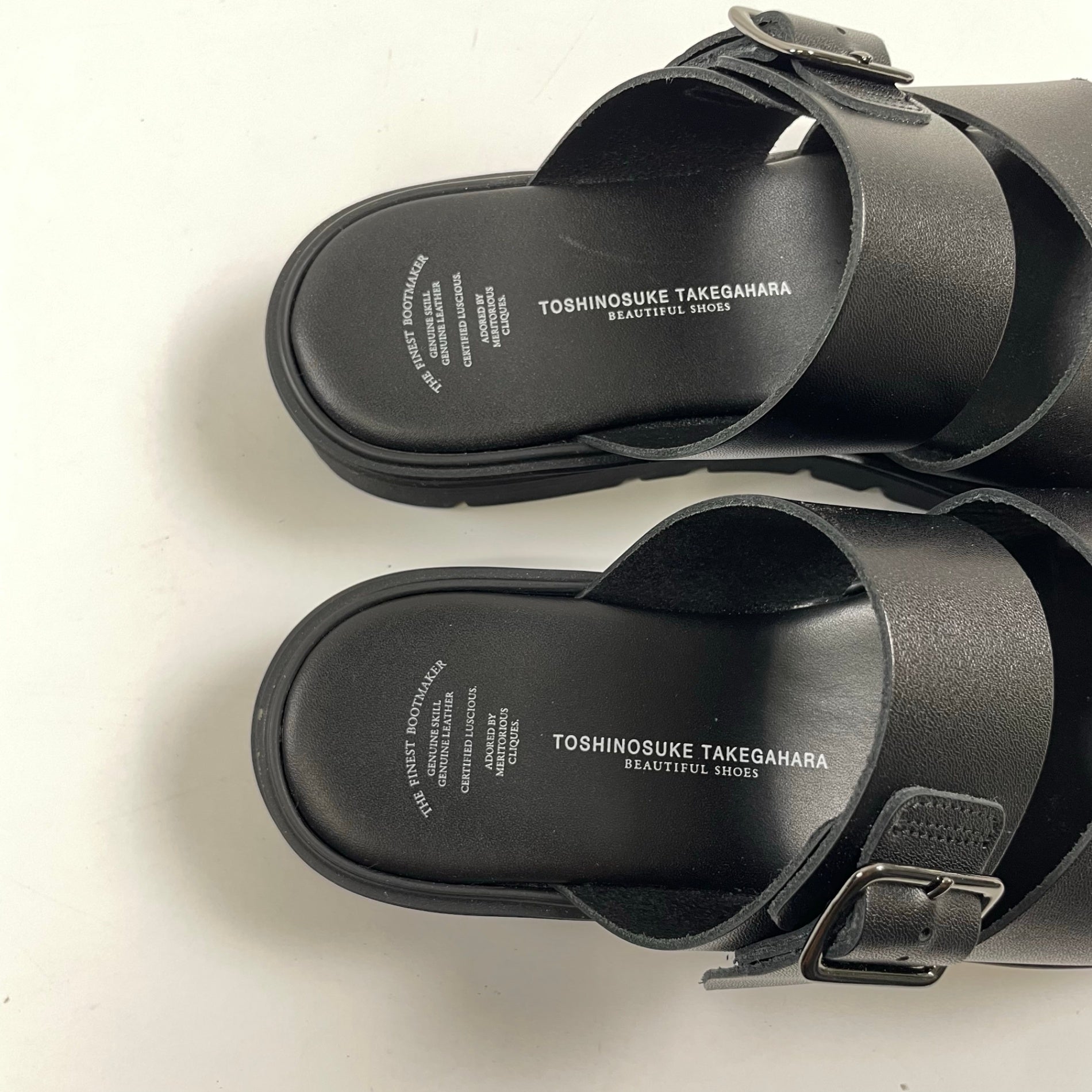 極美品　ビューティフルシューズ トシノスケタケガハラ レザーサンダル　24.5 BEAUTIFUL SHOES(TOSHINOSUKE TAKEGAHARA) / CROSS BELT SANDALS 極美