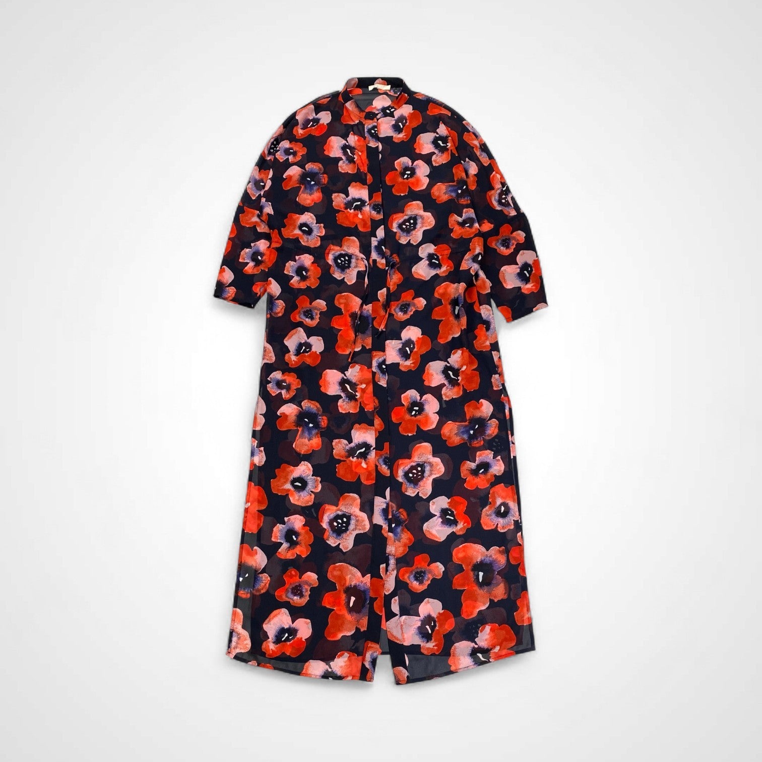 5 PREVIEW ファイブ プレビュー / シャツワンピース フラワープリント チャーム付 参考定価：40,000程度 SIZE：S