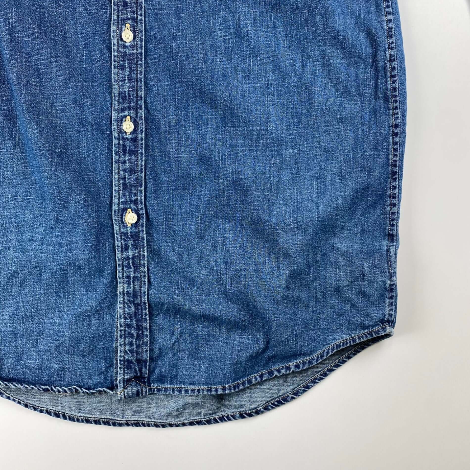 【美品】 RALPH LAUREN ラルフローレン / デニムシャツワンピース ボタンダウン SIZE:M