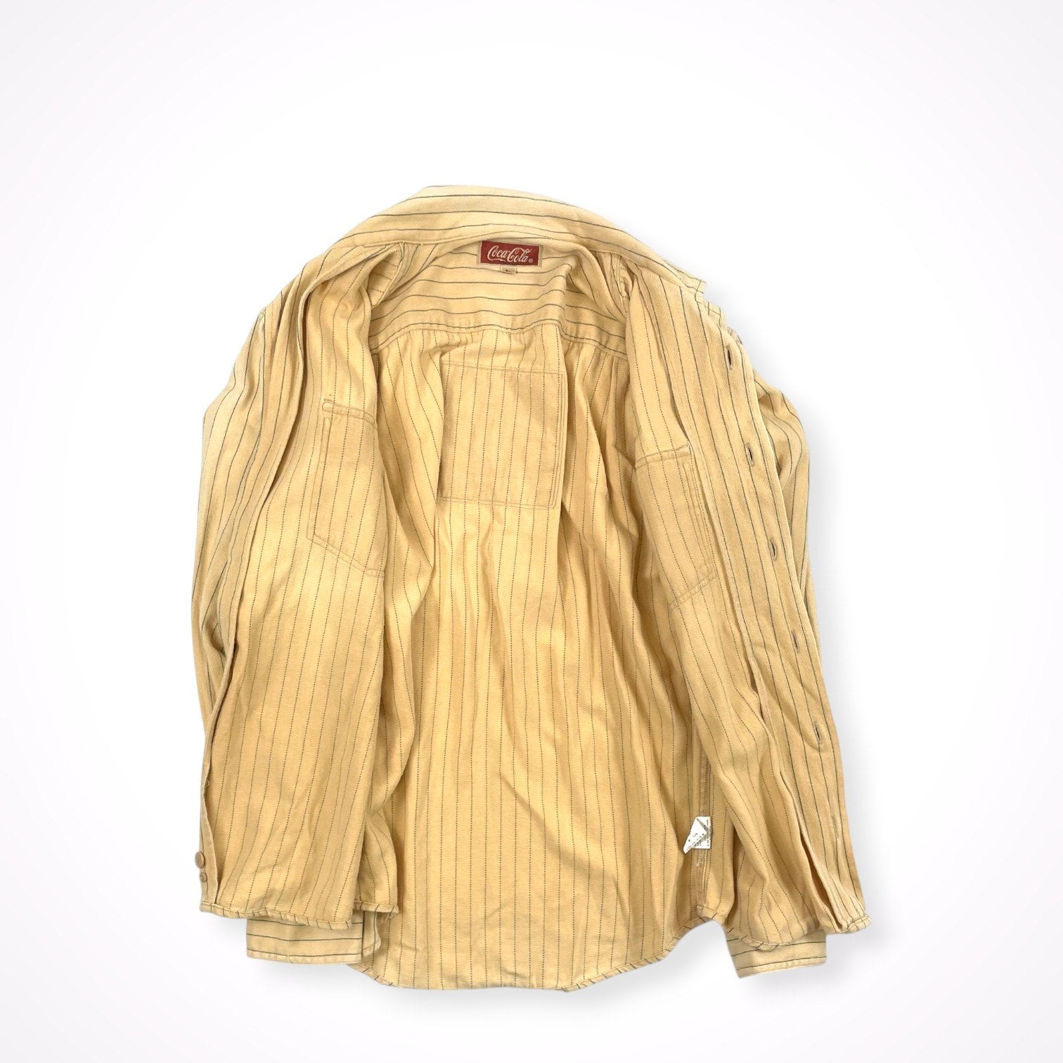 Coca-cola / ヴィンテージ ストライプワークシャツ 企業物 SIZE:L